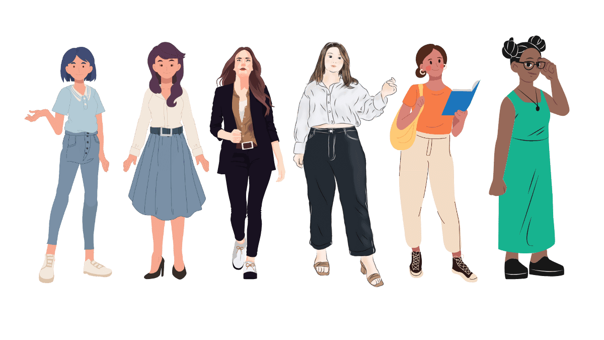 Different body shape types illustrated